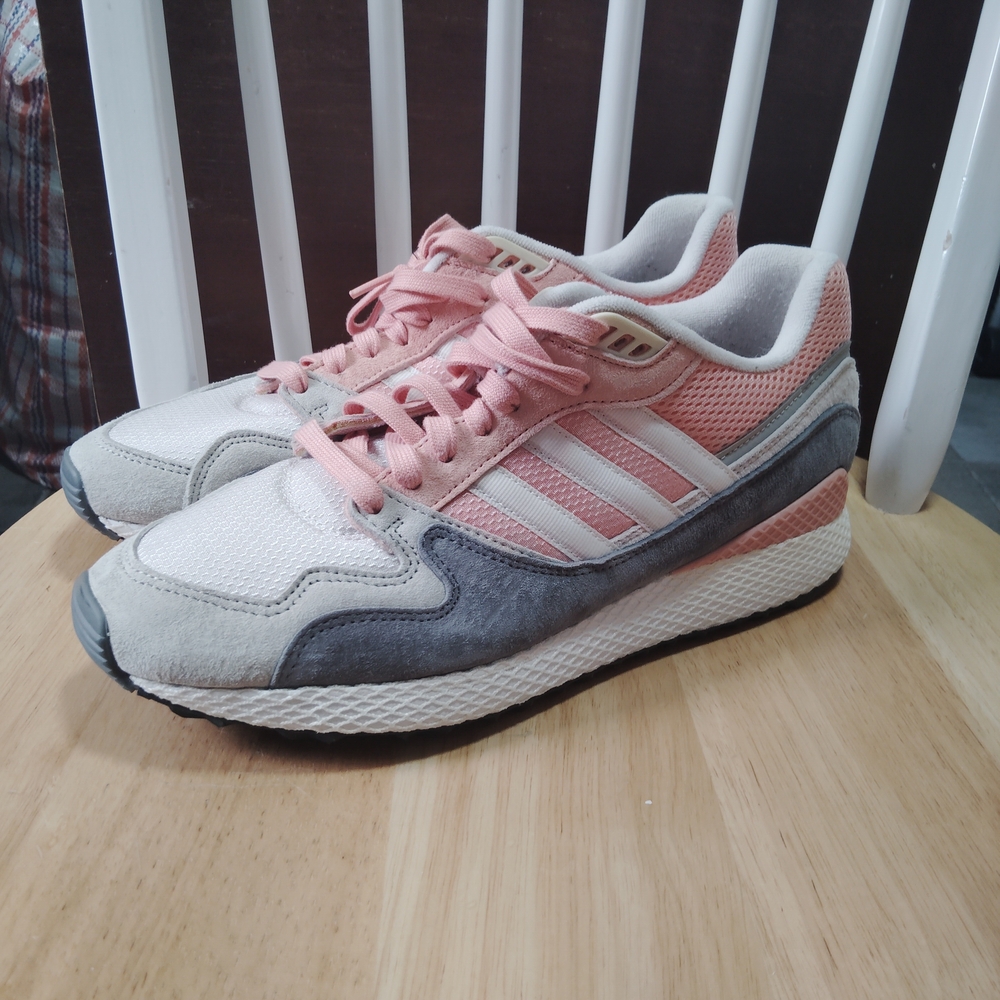 Adidas Men's Pink and Gray Sneakers